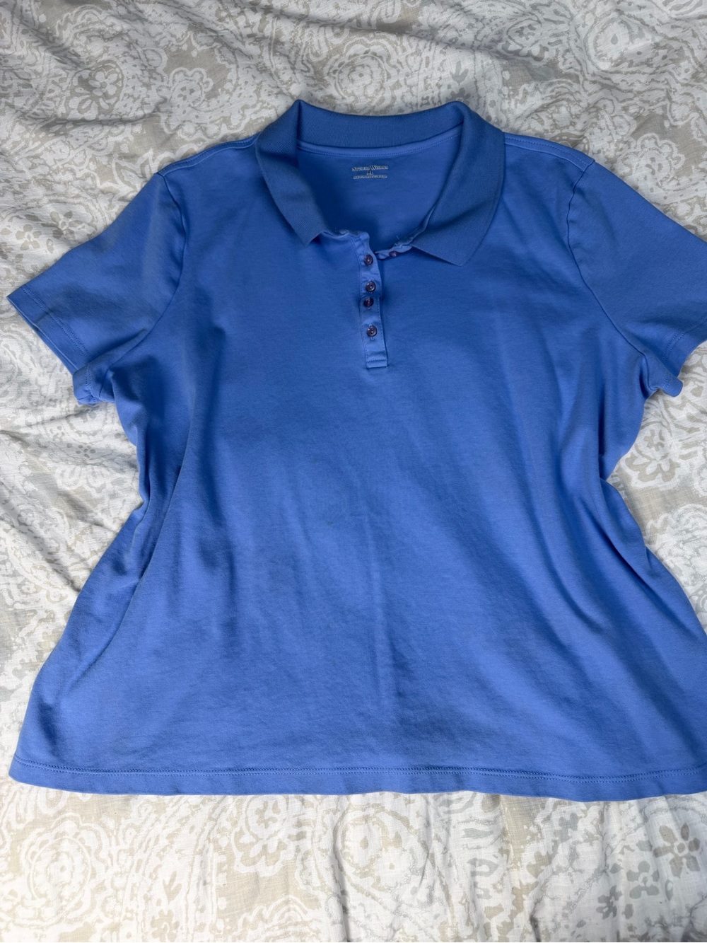 Studio Works Blue Short Sleeve Polo Top